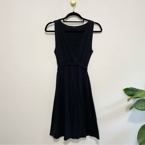 LA Made Black Sleeveless V-Neck Cotton Mini Dress